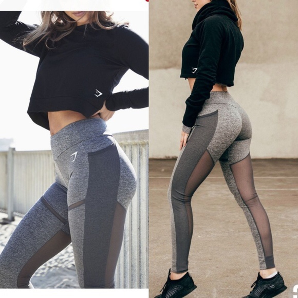 Gymshark simply mesh legging in Charcoal marl